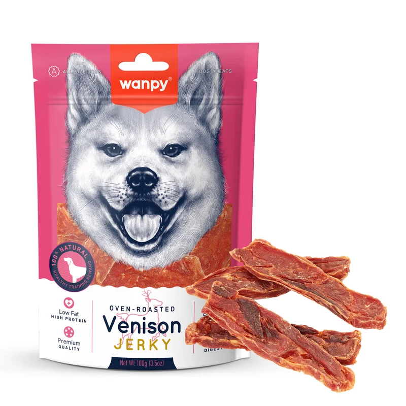 Wanpy Dry Venison Jerky Dog Treats 100G