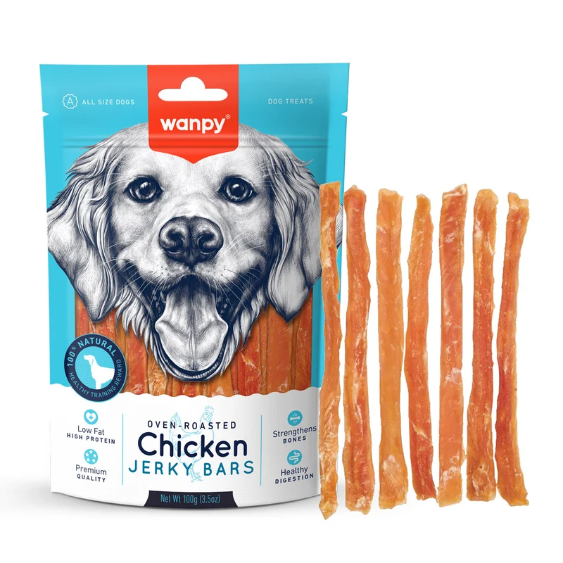 Wanpy Chicken Jerky Bars Dog Treats 100G