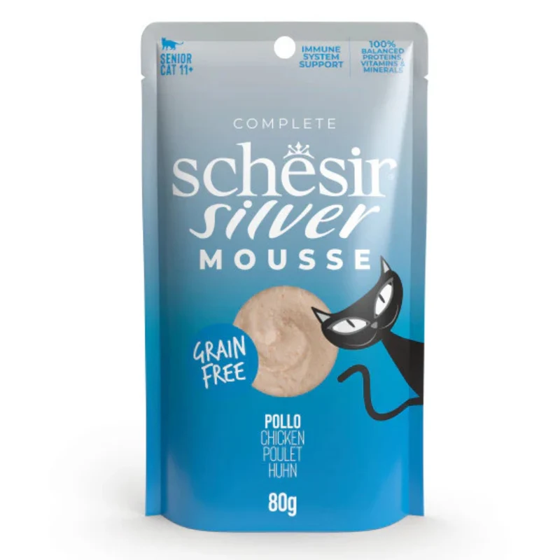 Schesir Silver Mousse Senior Cat Chicken Wet Food 80G
