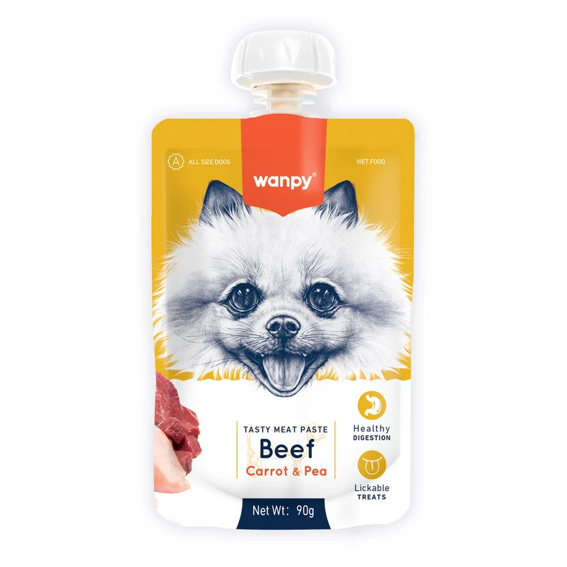 Wanpy Tasty Meat Paste Beef With Carrot & Pea Dog Treats 90G