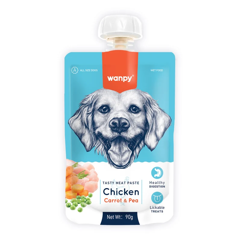 Wanpy Tasty Meat Paste Chcken with Carrot & Pea Dog Treats 90G