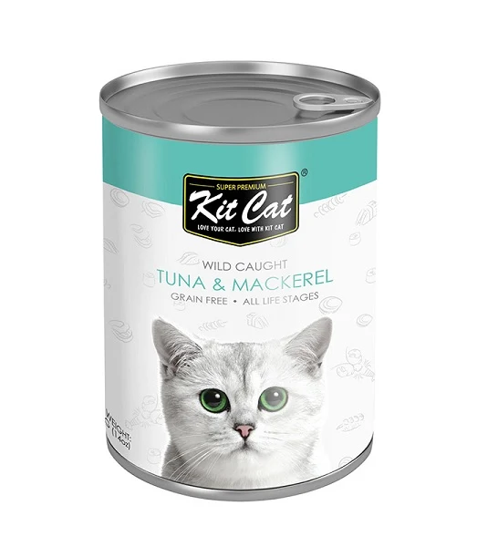 Kit Cat Wild Caught Tuna with Mackerel Wet Cat Food 400G