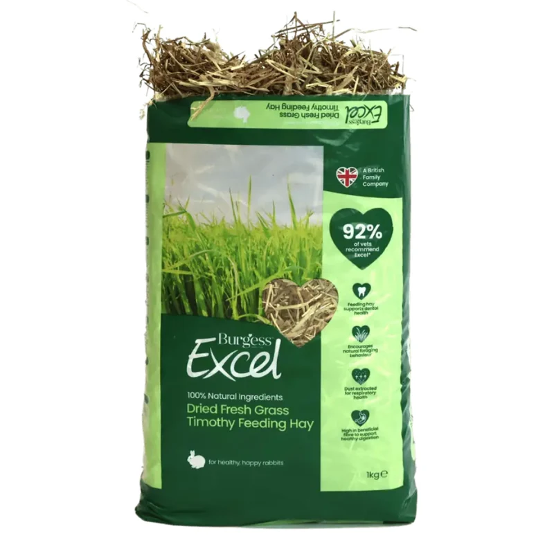 Burgess Excel Dried Fresh Grass Feeding Hay For Small Pets 1KG