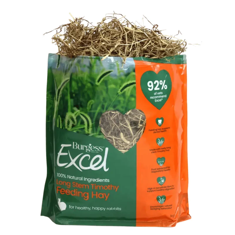 Burgess Excel Long Stem Feeding Hay For Small Pets 1KG