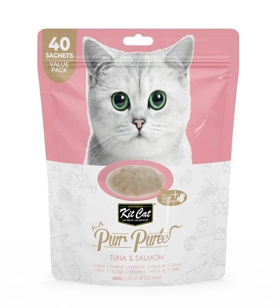 Kit Cat Puree Tuna & Salmon Cat Treats 600G