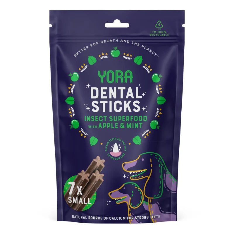 Yora Pet Foods Small Dental Sticks Apple & Mint Dog Treat 56G