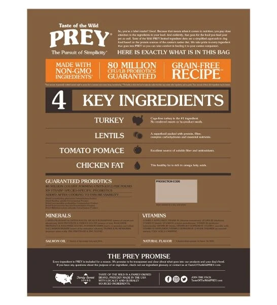 Taste of the Wild PREY Turkey for Dry Cat Food