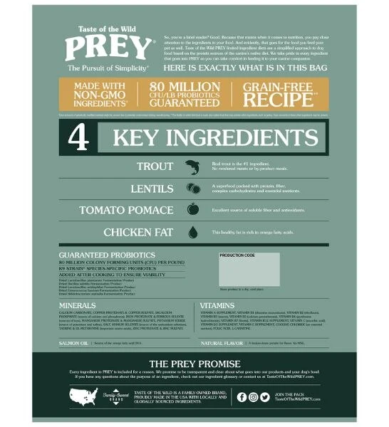 Taste of the Wild PREY Trout Dry Dog Food