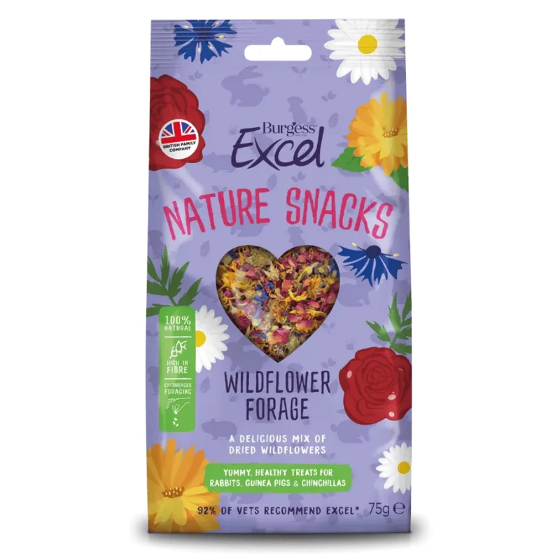 Burgess Excel Mixed Wildflower Forage Small Pet Treats 75G