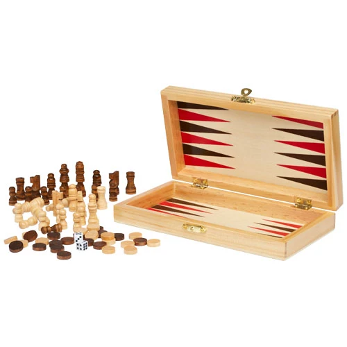 Mugo 3-in-1 wooden game set - Natural
