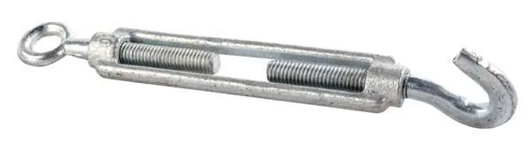 Turn Buckle, Hook to eye, BZP 10mm x 125mm