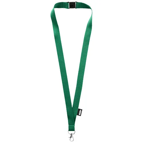 Tom recycled PET lanyard with breakaway closure - Green