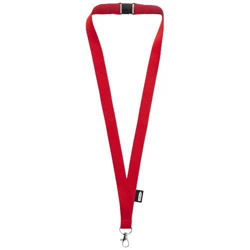 Tom recycled PET lanyard with breakaway closure - Red