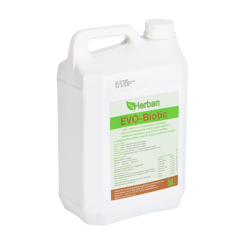Herban EVO-Biotic - 5Lt - Vitamins and Antioxidants For Broilers, Layers, Turkeys and Game