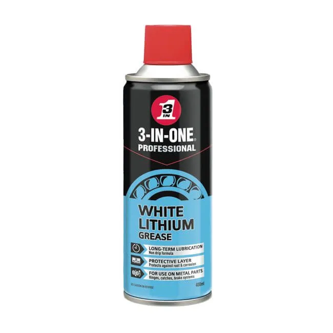 White Lithium Grease - 3-IN-ONE - 400ml Spray Can