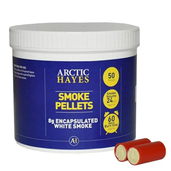 Smoke Pellets - pack of 50, 8g pellet, 60 sec burn time, 24cu.m of smoke