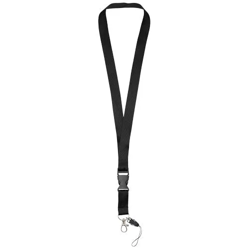 Sagan phone holder lanyard with detachable buckle - Solid black