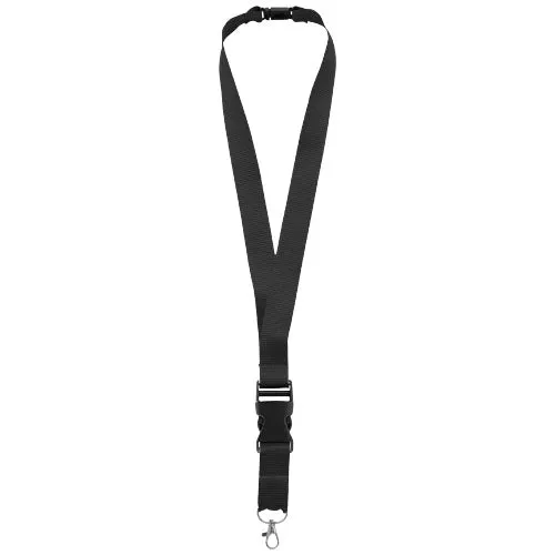 Yogi lanyard detachable buckle break-away closure - Solid black