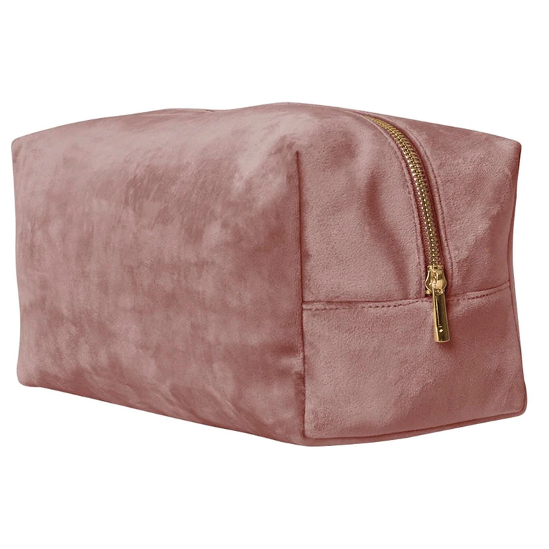 Rose Quartz - Velvet toiletry/accessory case