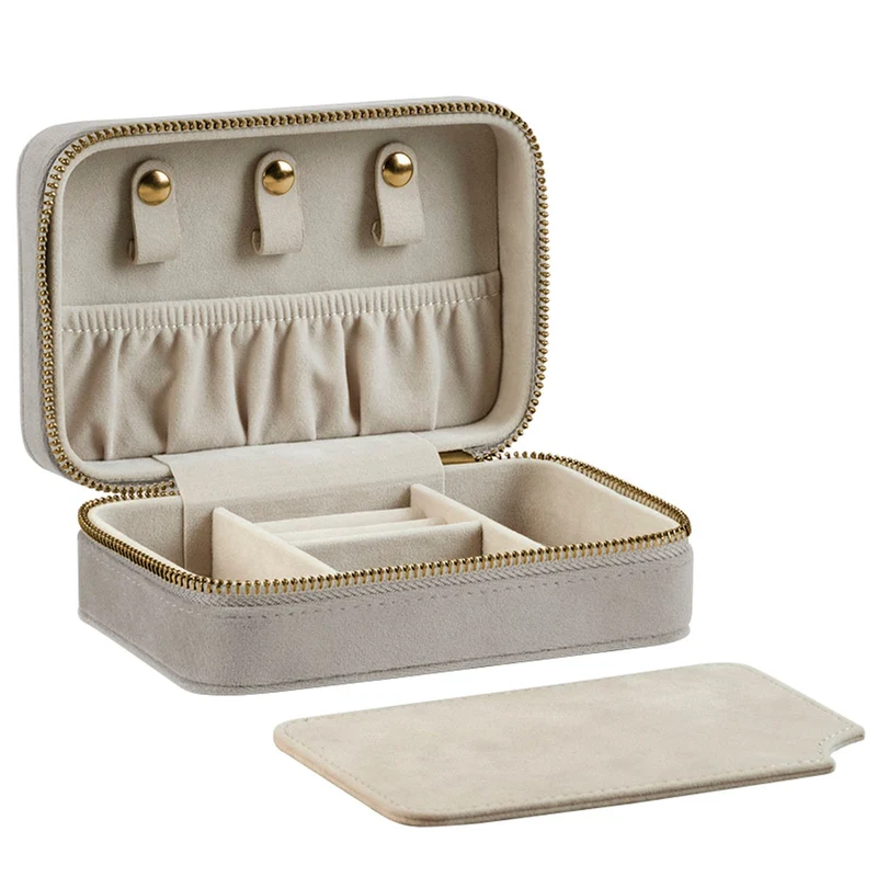 Moonstone - Velvet travel jewellery box