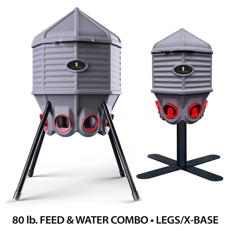 Silo Bundle (Free Stand) - 1 Feeder (80 lb) & 1 Waterer (8g)