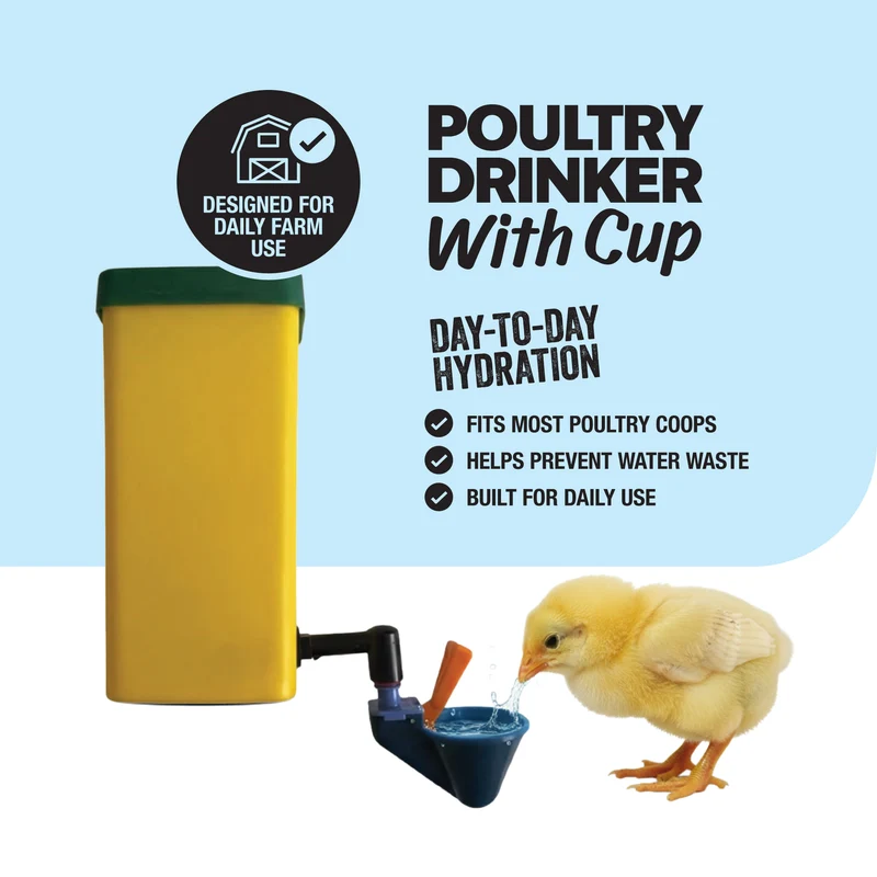 1 Quart Poultry Drinker w/ Auto-Fill Cup
