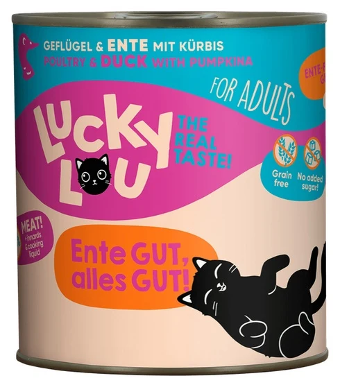 Lucky Lou Lifestage Adult drób i kaczka puszka 800 g - wysoka mięsność bez zbóż i cukru