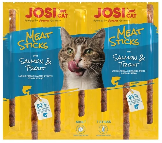 Josera JosiCat Meat Sticks Salmon & Trout 35g - osobno pakowane pałeczki do łatwego porcjowania