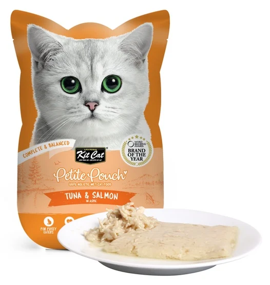 Kit Cat Petite Pouch Tuna & Salmon saszetka 70g - bez zbóż i z tauryną