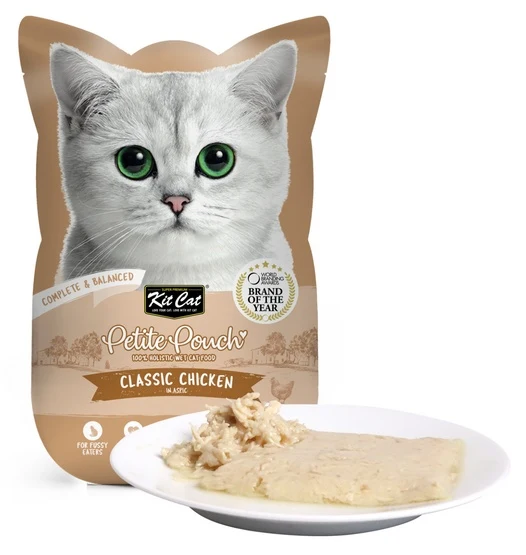 Kit Cat Petite Pouch Classic Chicken - bezzbożowa saszetka z kurczakiem dla wybrednych kotów