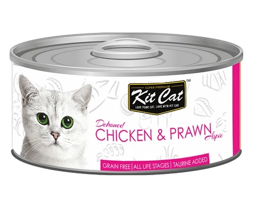 Kit Cat Chicken & Prawn puszka 80g - bezzbożowa receptura z tauryną
